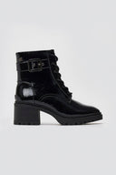 Combat Boots Xti 144275 - Black Crinkled Patent - thefashionproject.gr - Xti Footwear