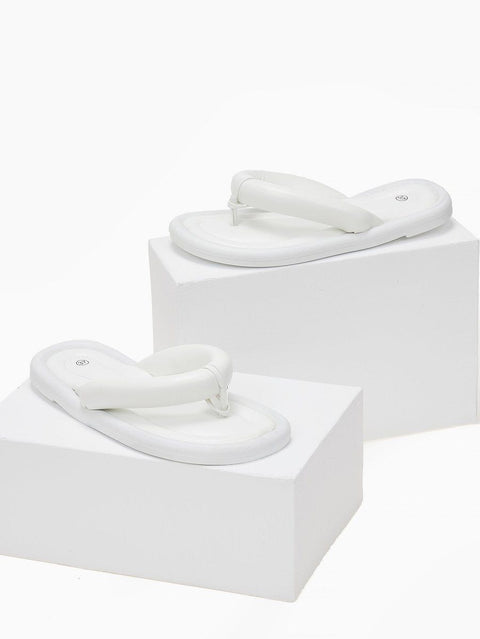Flip-flops Puffed Design - White