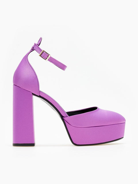 Satin Platform Décolleté - Light Viola