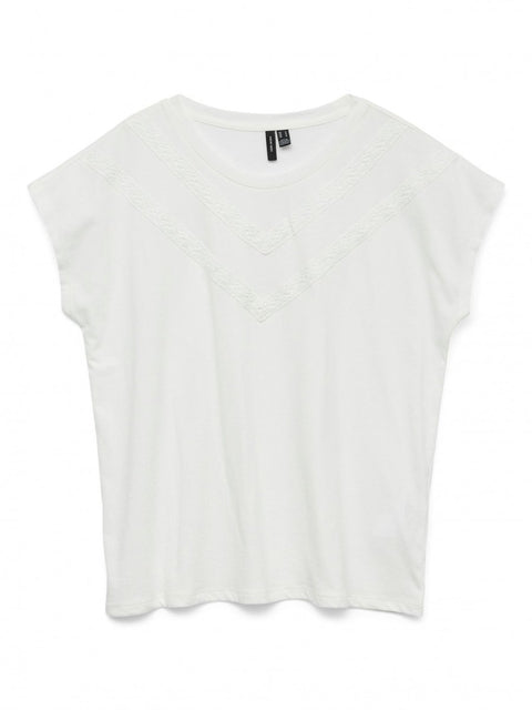 Knit Detail Top - White