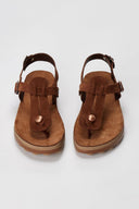 FANTASY SANDALS - Comfort Buckle Sandals Adjustable Fit - Brown Suede