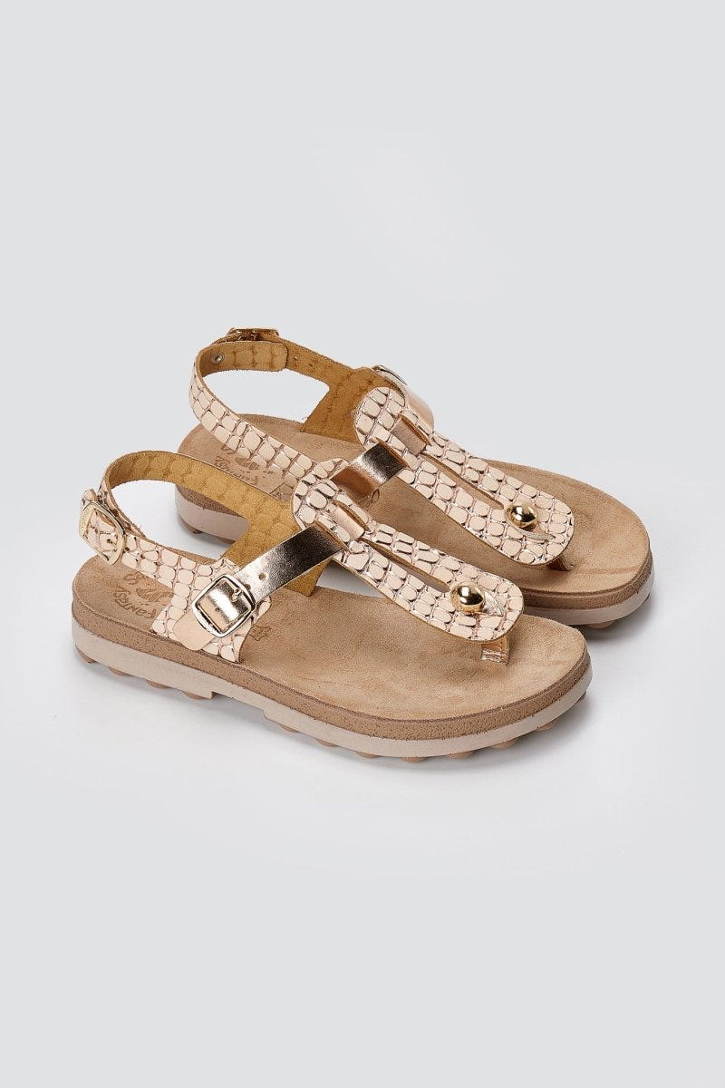 FANTASY SANDALS - Comfort Leather Sandals Buckle - Rose Gold