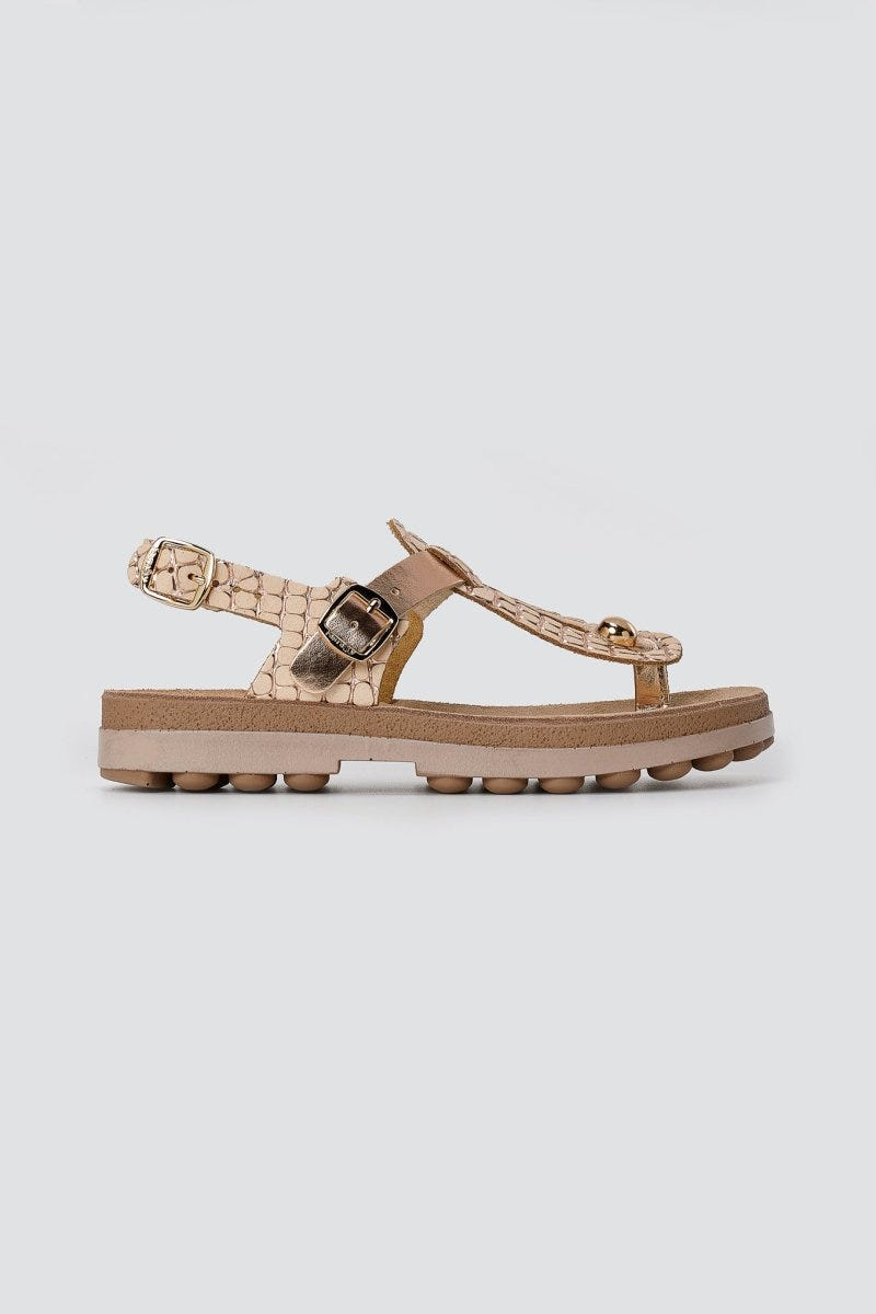 FANTASY SANDALS - Comfort Leather Sandals Buckle - Rose Gold