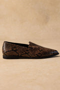 Comfort Loafers TFP - Brown Snake Print - thefashionproject.gr - TFP