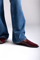 Comfort Loafers TFP - Burgundy Croc - thefashionproject.gr - TFP