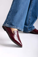 Comfort Loafers TFP - Burgundy Croc - thefashionproject.gr - TFP