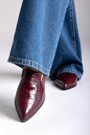 Comfort Loafers TFP - Burgundy Croc - thefashionproject.gr - TFP