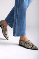 Comfort Loafers TFP - Ivory Black Snake Print - thefashionproject.gr - TFP