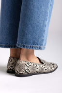 Comfort Loafers TFP - Ivory Black Snake Print - thefashionproject.gr - TFP