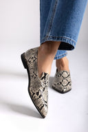 Comfort Loafers TFP - Ivory Black Snake Print - thefashionproject.gr - TFP