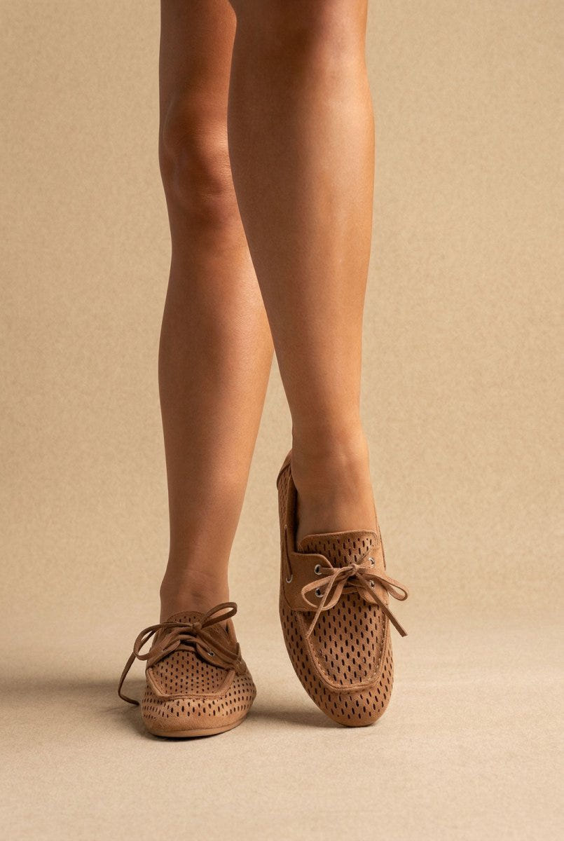 BOTEGGA 22 - Comfort Moccasins Lace Up - Camel Suede
