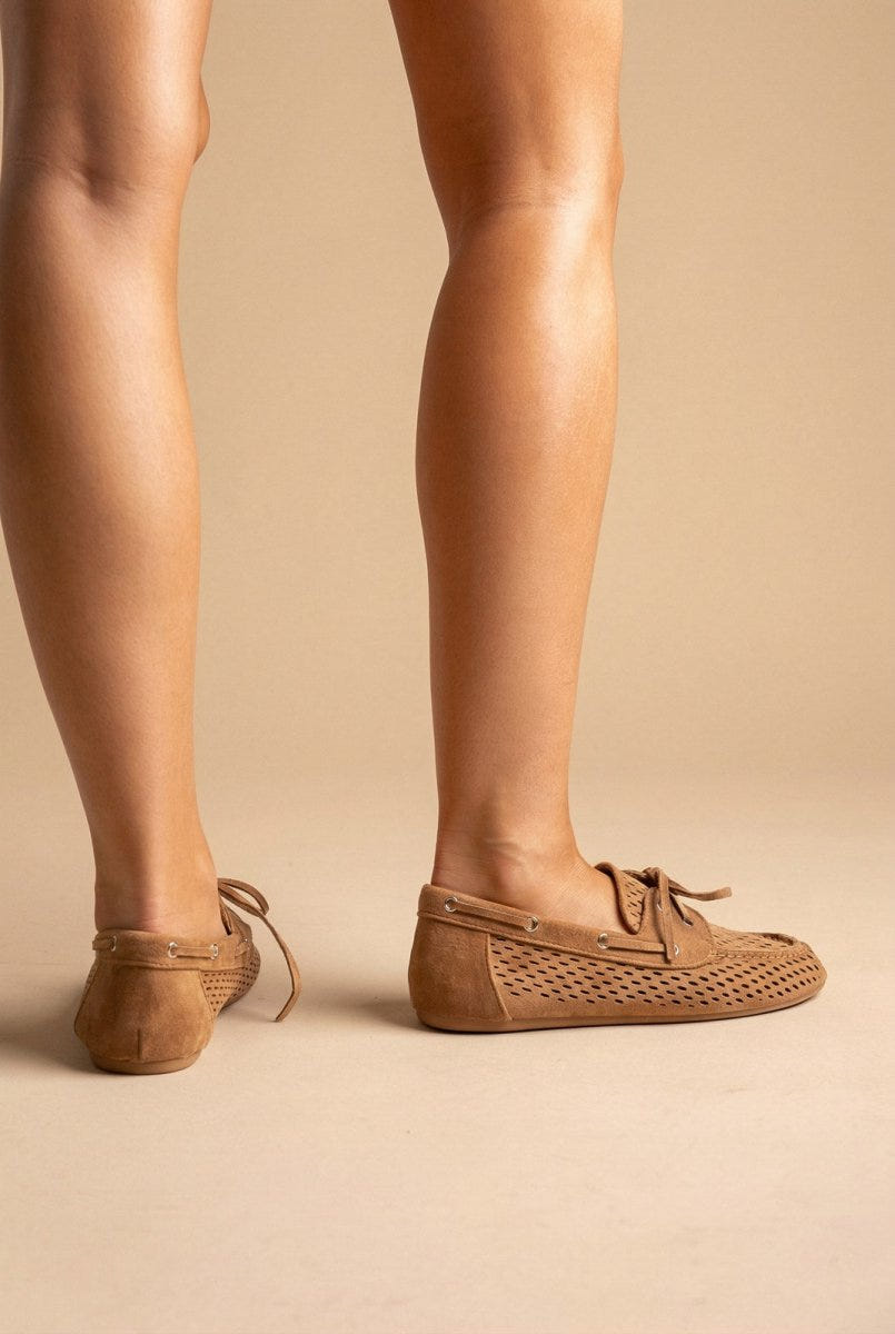 BOTEGGA 22 - Comfort Moccasins Lace Up - Camel Suede