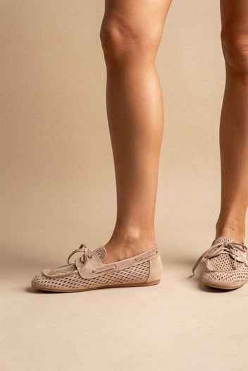 BOTEGGA 22 - Comfort Moccasins Lace Up - Taupe Suede