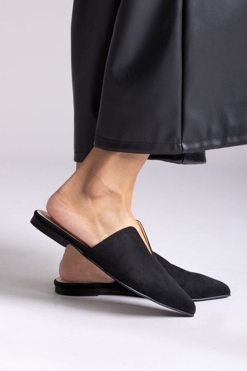 Comfort Mules TFP - Black Suede - thefashionproject.gr - TFP