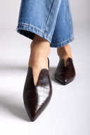 Comfort Mules TFP - Brown Croc - thefashionproject.gr - TFP