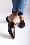 Comfort Mules TFP - Brown Croc - thefashionproject.gr - TFP