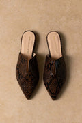 Comfort Mules TFP - Brown Snake Print - thefashionproject.gr - TFP