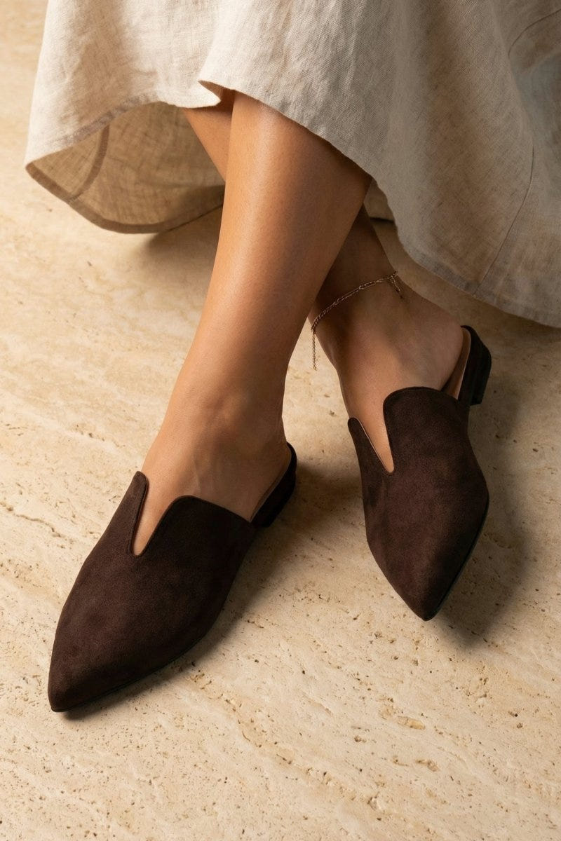 Comfort Mules TFP - Brown Suede - thefashionproject.gr - TFP