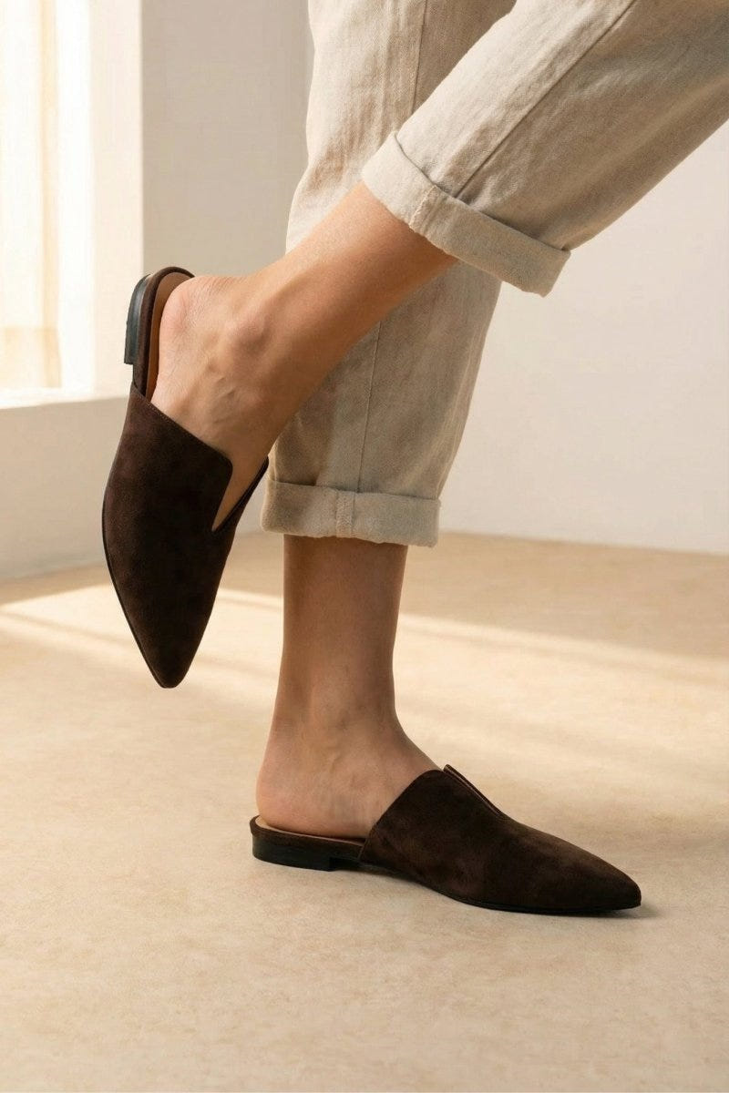 Comfort Mules TFP - Brown Suede - thefashionproject.gr - TFP