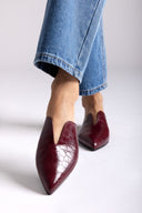 Comfort Mules TFP - Burgundy Croc - thefashionproject.gr - TFP