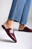 Comfort Mules TFP - Burgundy Croc - thefashionproject.gr - TFP