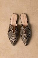 Comfort Mules TFP - Ivory Black Snake Print - thefashionproject.gr - TFP