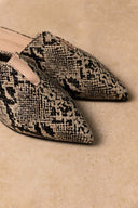 Comfort Mules TFP - Ivory Black Snake Print - thefashionproject.gr - TFP