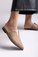 Comfort Mules TFP - Taupe Suede - thefashionproject.gr - TFP