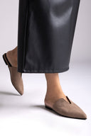 Comfort Mules TFP - Taupe Suede - thefashionproject.gr - TFP