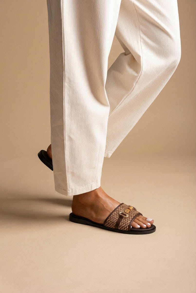 Estil - Comfort Sandals - Brown Raffia