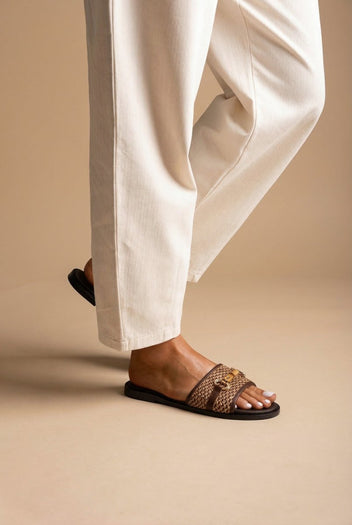 Estil - Comfort Sandals - Brown Raffia