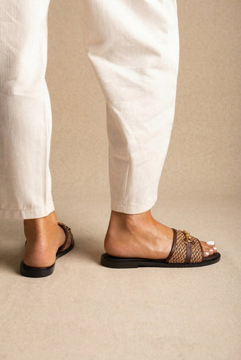 Estil - Comfort Sandals - Brown Raffia