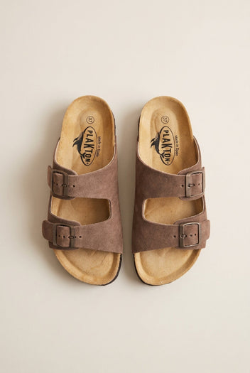 Plakton - Comfort Sandals - Brown Suede