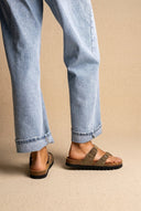 Plakton - Comfort Sandals - Khaki Green Suede