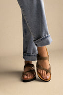 Plakton - Comfort Sandals - Khaki Green Suede