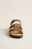 Plakton - Comfort Sandals - Khaki Green Suede