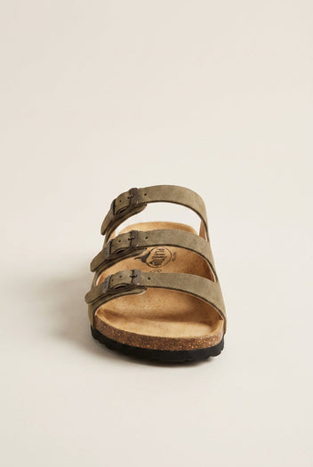Plakton - Comfort Sandals - Khaki Green Suede