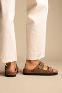 Plakton - Comfort Sandals - Khaki Green Suede