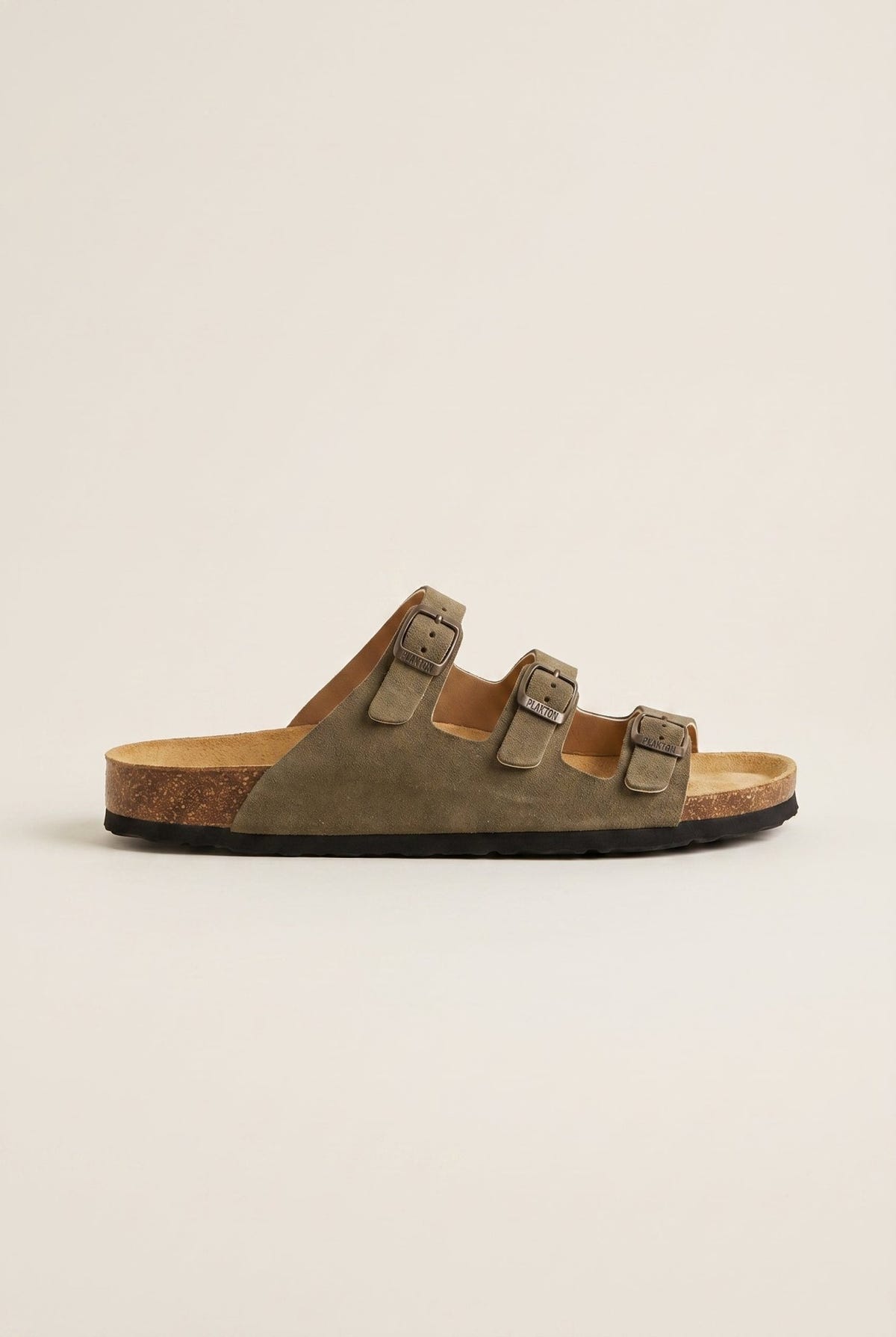Plakton - Comfort Sandals - Khaki Green Suede