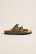 Plakton - Comfort Sandals - Khaki Green Suede
