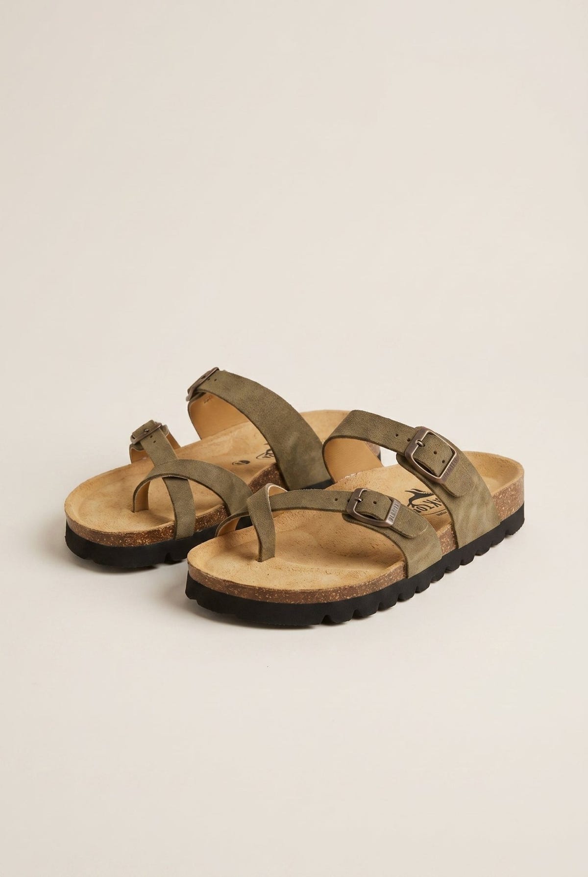 Plakton - Comfort Sandals - Khaki Green Suede