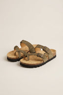 Plakton - Comfort Sandals - Khaki Green Suede