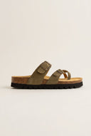 Plakton - Comfort Sandals - Khaki Green Suede