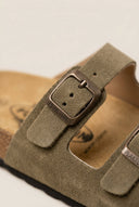 Plakton - Comfort Sandals - Khaki Green Suede