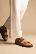Plakton - Comfort Sandals - Khaki Green Suede