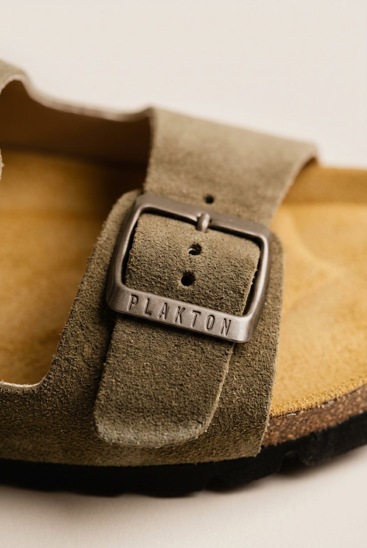 Plakton - Comfort Sandals - Khaki Green Suede