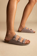Plakton - Comfort Sandals - Light Grey Suede