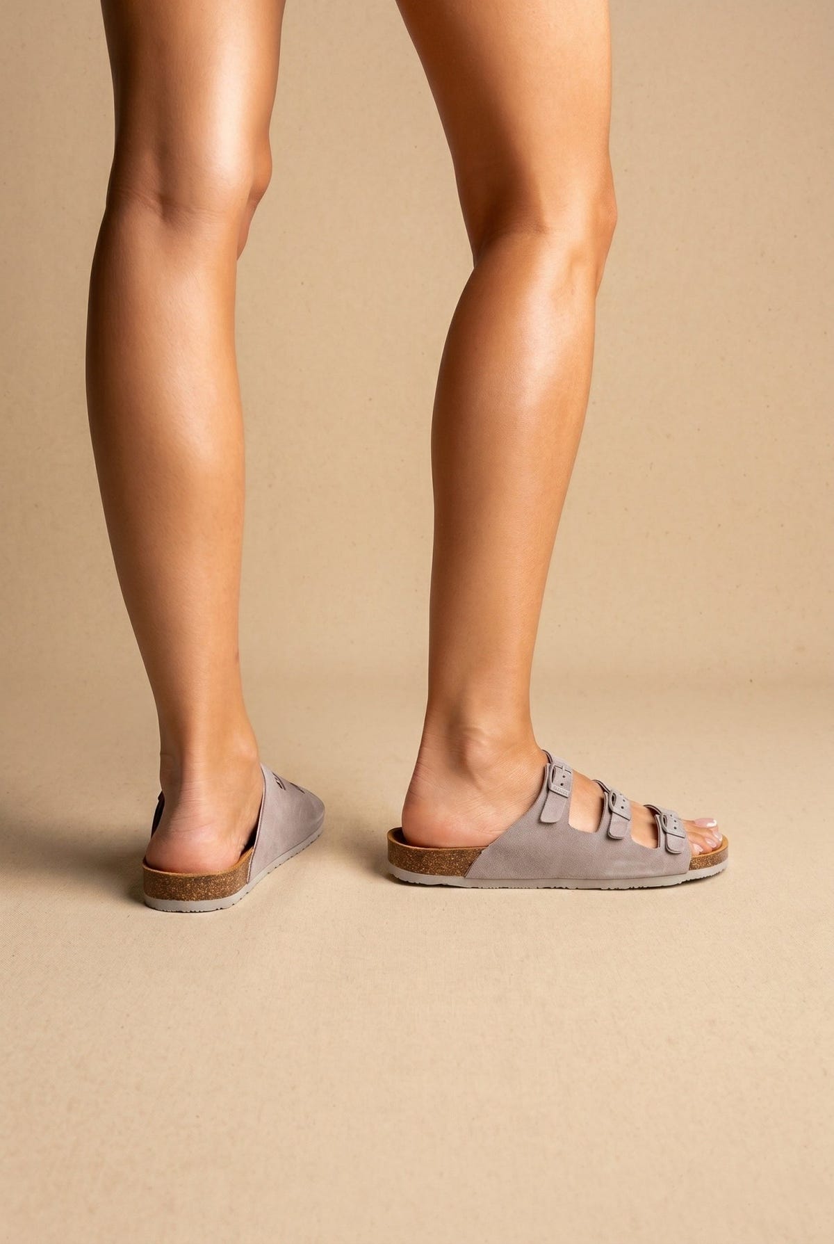 Plakton - Comfort Sandals - Light Grey Suede