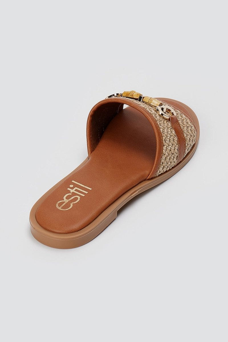 Estil - Comfort Sandals - Tan Raffia