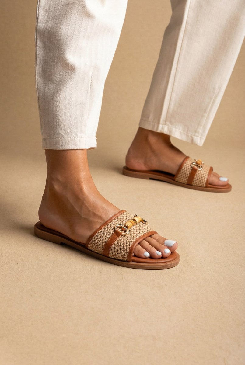 Estil - Comfort Sandals - Tan Raffia